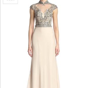 NWOT Terani Couture Cap Sleeve Evening Bridal Prom Gown